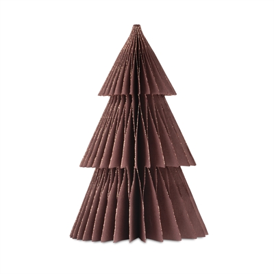 2020 - Papir juletræ i papir fold fra Skinbjerg - aubergine - 13 cm