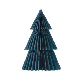 2020 - Papir juletræ i papir fold fra Skinbjerg - petroleum - 37 cm