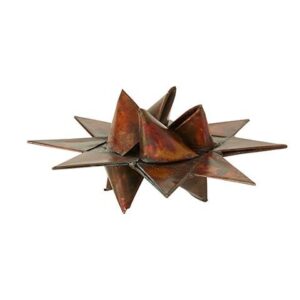 Flettet julestjerne i metal - Ø 10 cm - Antik bronzefarve