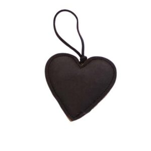 Hjerte i læder - H 7 cm - Sort