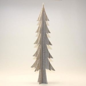 Juletræ saml selv - Naturfarvet med glimmer - 58 cm høj