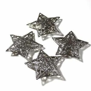 Stjerner, sølv - Ø 6 cm, 4 stk