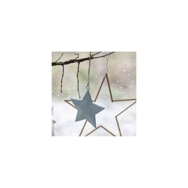 Stjerne lysegrøn metal t/ ophæng - Ib Laursen - H: 10 cm