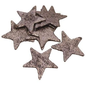 Glimmer stjerner 8 stk - Grå