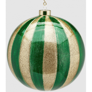 Julekugle i glas Ø15 cm - Guld/Grøn