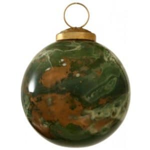 Julekugle i glas Ø7,5 cm - Grøn marmoriseret
