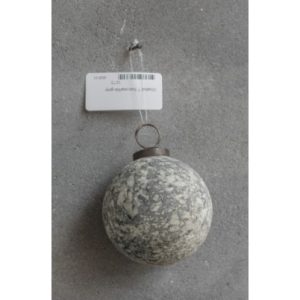 Julekugle i glas Ø7,5 cm - Marmor grå