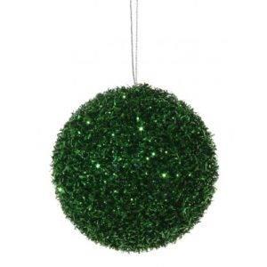 Julekugle med glimmereffekt Ø8 cm - Grøn