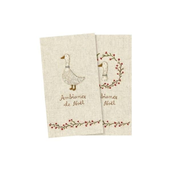 Servietter m/ trykt broderi julemotiver - Maileg - 16 stk. Store