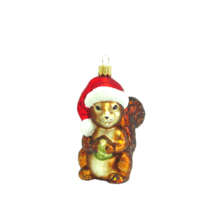 Julekugle Egern med nissehue