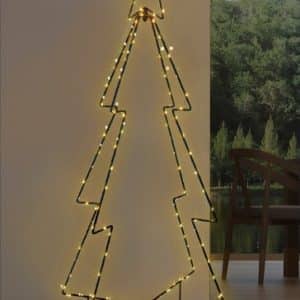 Metal juletræ inkl. top stjerne 120 varm hvide LED