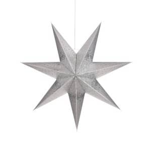 Stjerne sølvfarvet 60 cm i diameter