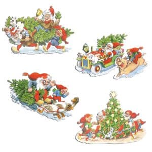 Vilhelm Hansen Trænisse juletræ 40 cm høj -Bil og gris