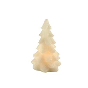 LED lys stearin - Juletræ m/timer - 16,18 eller 20 cm - hvid