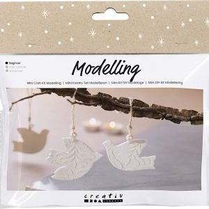 Mini Diy Kit Modellering - Duer - Off White - 1pk.