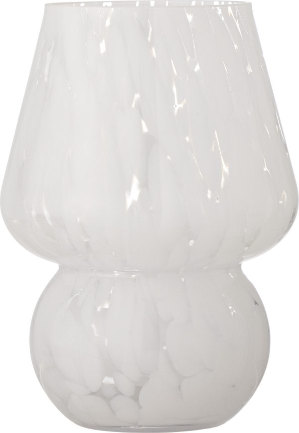 Bloomingville - Halim Vase - Hvid - Glas - H 18,5 Cm