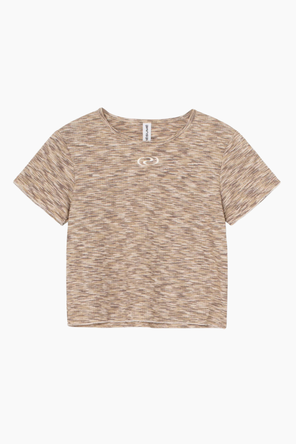 BriannaRS Tee - Brown Melange - Résumé - Brun L