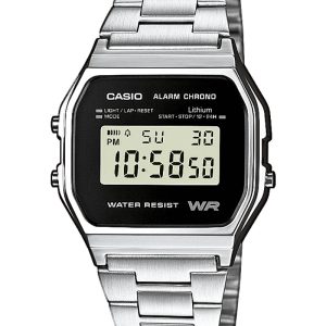 CASIO CLASSIC/RETRO - BASIC (593) digital armbåndsur med stållænke