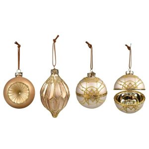 Det Gamle Apotek DGA - Set of 3 - Christmas Ornaments - Gold (89001003)