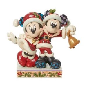 Disney Figur Mickey og Minnie med juleklokke