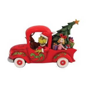 Disney Grinch i rød truck med juletræ figur