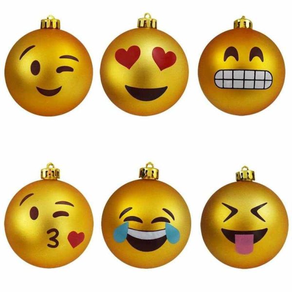 Emoji julekugler - 6 stk