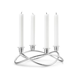 Georg Jensen Season stage i blankt stål, adventsstage