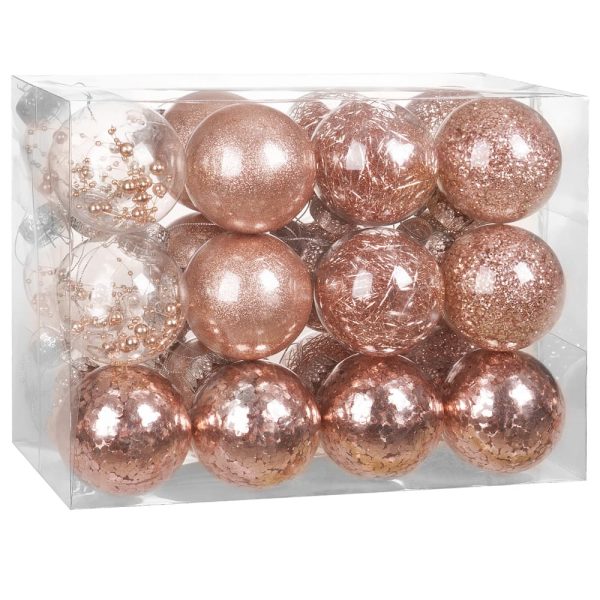 Juletræbaubles 24 pcs rose-guld 7cm