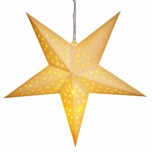 LED Julestjerne Star Creme Papir 60cm 5 Arme