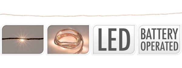 Lyskæde reb 20 LED 2 m