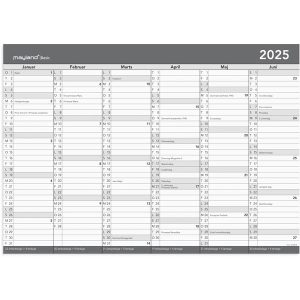 Mayland Basic kontorkalender m/whiteboard-funktion A2 2025