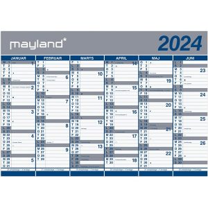 Mayland Kæmpekalender 2x6 mdr. papir 1 stk. 2024