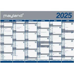 Mayland Kæmpekalender 2x6 mdr. papir 2025