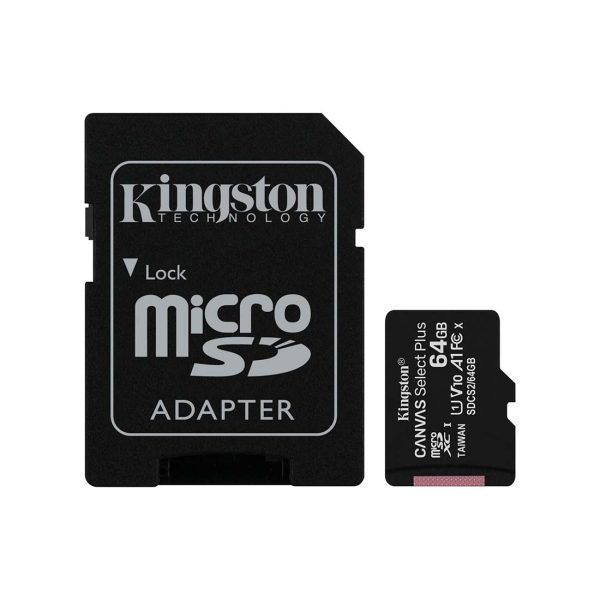 Micro SD Kort - 64GB - Hukommelseskort - Adaptor - Kingston SDCS2