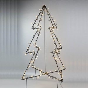 NORDIC WINTER Metal juletræ 120 cm med 130 stk. LED lys