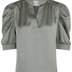 Neo Noir - Bluse - Roella Heavy Sateen Blouse - Smoke Green