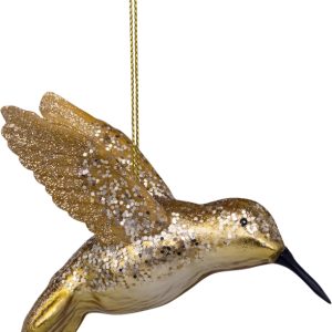 Ornament Glas Guld Kolibri old Vondels