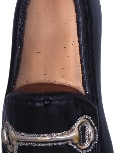 Ornament Glass Black Gold Loafer H10cm