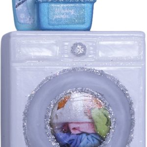 Ornament Glass White Washing Machine H9cm