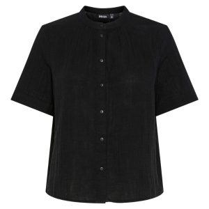 Pieces - Skjorte - PC Mastina SS Shirt - Black