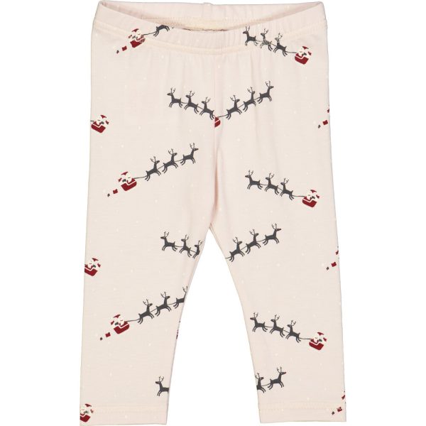 SANTA leggings med juleprint - Nightingale/ Cabernet/ Balsam cream - 68