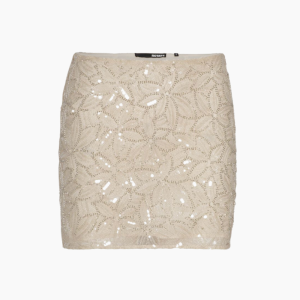 Sequin Mini Skirt - Silver Birch - ROTATE - Beige XS