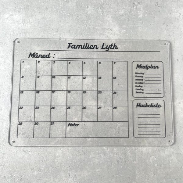 Simple akryl familiekalender