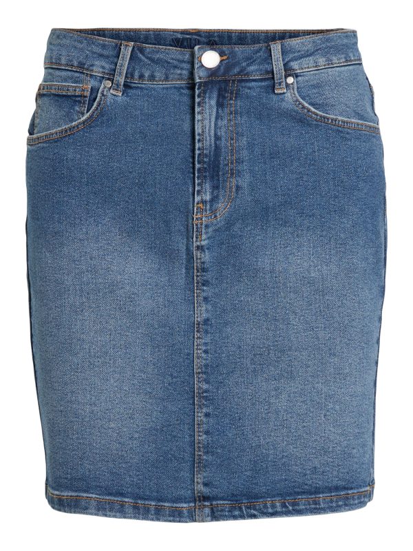 Vijo RW MBD Denim noos nederdel - Medium Blue Denim