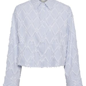 Y.A.S - Skjorte - YAS Leo LS Short Shirt - EX Star White