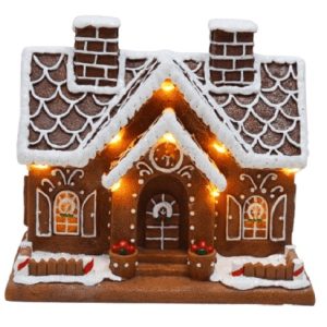 Condor Gingerbread hus med LED-lys 17,5x10x16 cm