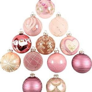 Det Gamle Apotek 12 pcs - Christmas Ornament box - Pink