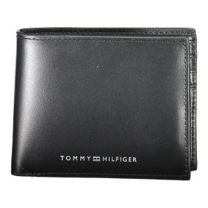 Tommy Hilfiger Sleek Black Leather Bi-Fold Wallet