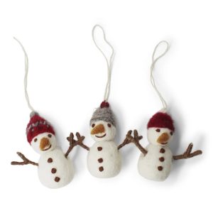 14423 Snowman w/Hat - Set of 3, Gry & Sif