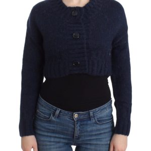 John Galliano Chic Cropped Blue Cardigan